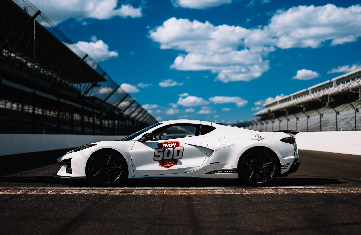 The 2024 Chevrolet Corvette E-Ray 3LZ coupe - the quickest production Corvette in history  will lead the field to the green flag for the 108th Indianapolis 500 presented by Gainbridge on Sunday, May 26 at Indianapolis Motor Speedway. Photo Supplied