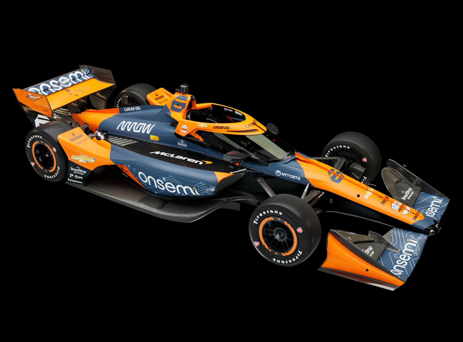 The livery for the No. 6 onsemi Arrow McLaren Chevrolet for Long Beach