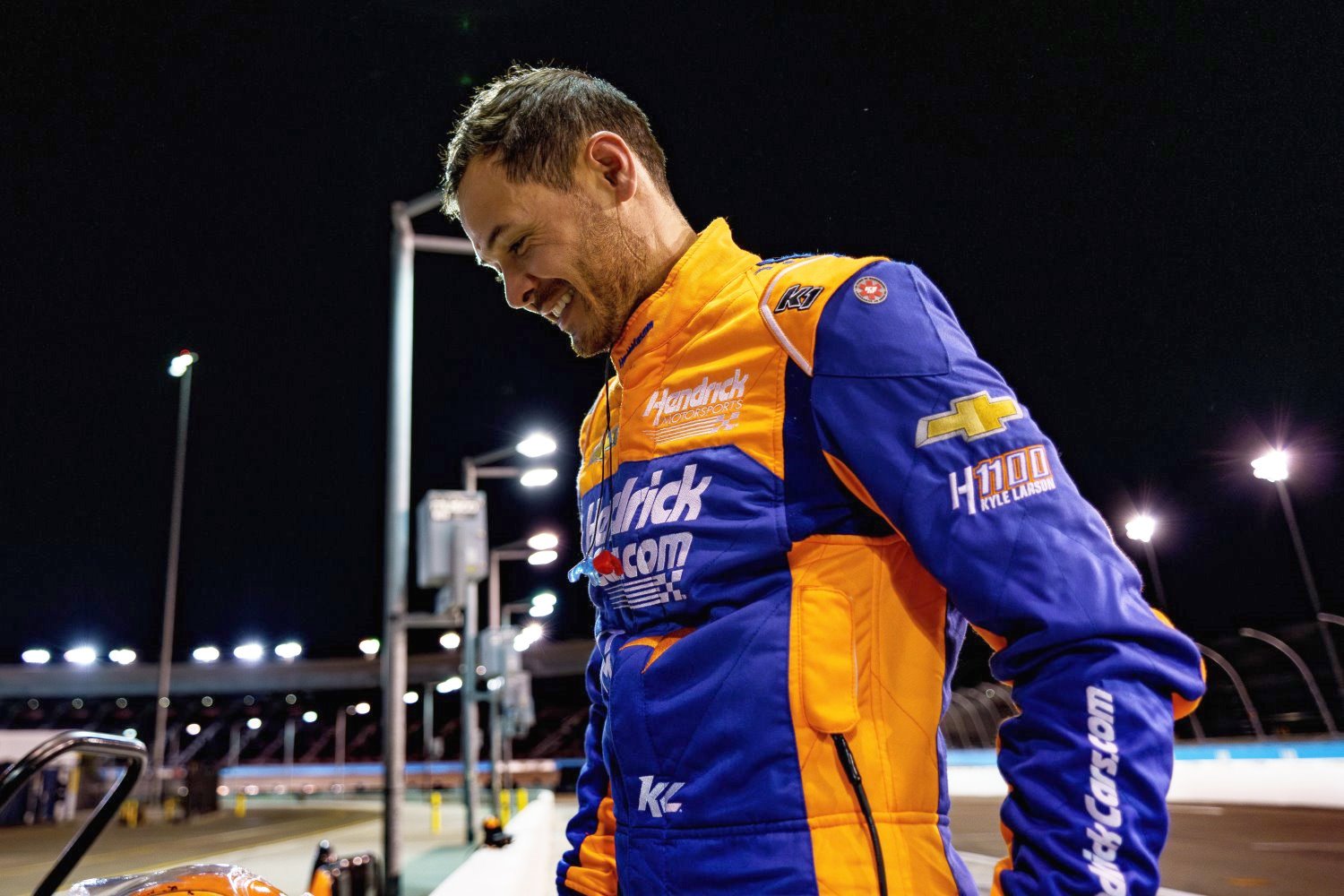 Kyle Larson tested the #17 McLaren/Hendrick IndyCar on the 1-mile Phoenix Oval Monday night. Photo supplied by IndyCar