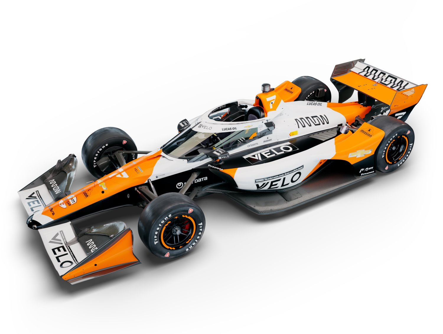 Arrow McLaren IndyCar driver Alexander Rossi's livery for 2024. Rendering courtesy of Arrow McLaren team