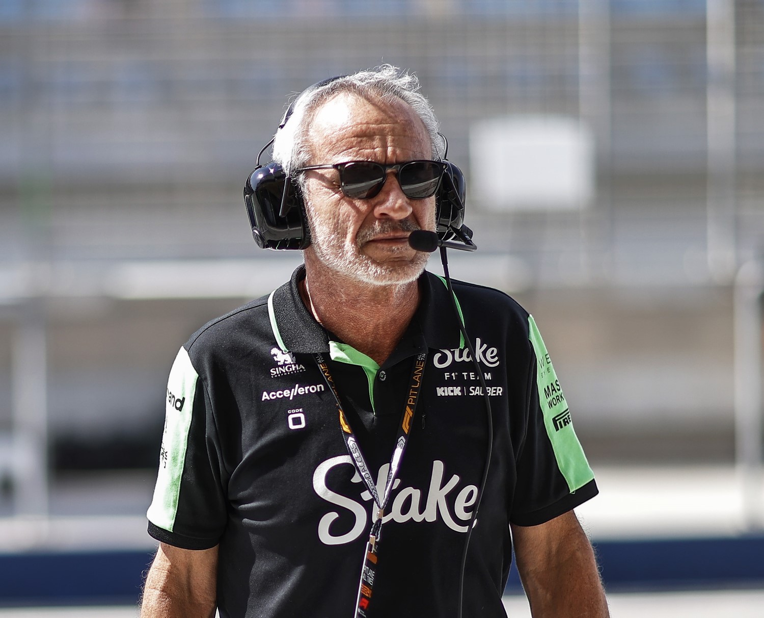 Beat Zehnder, Sporting Director, Stake F1 Team, in the pit lane