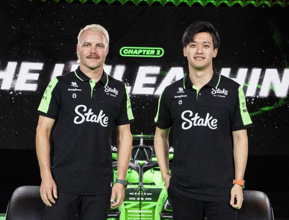 Sauber F1 drivers Valtteri Bottas and Guanyu Zhou