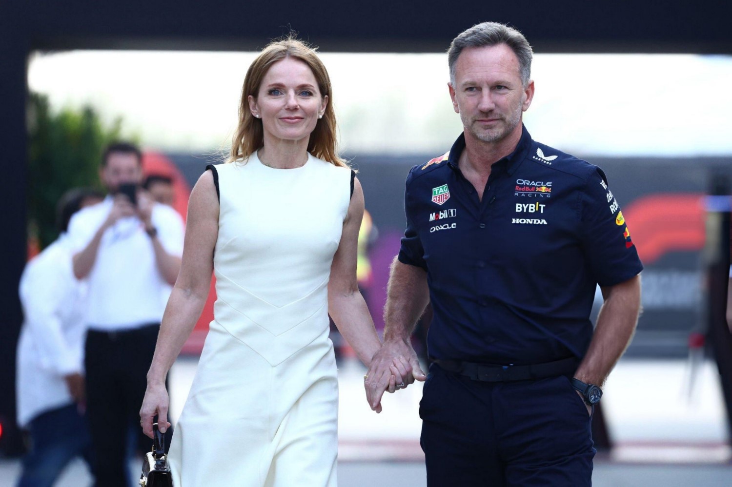 Red Bull F1 team boss Christian Horner and wife Geri Halliwell could not be happier after their cars finished 1-2 in the 2024 Bahrain GP