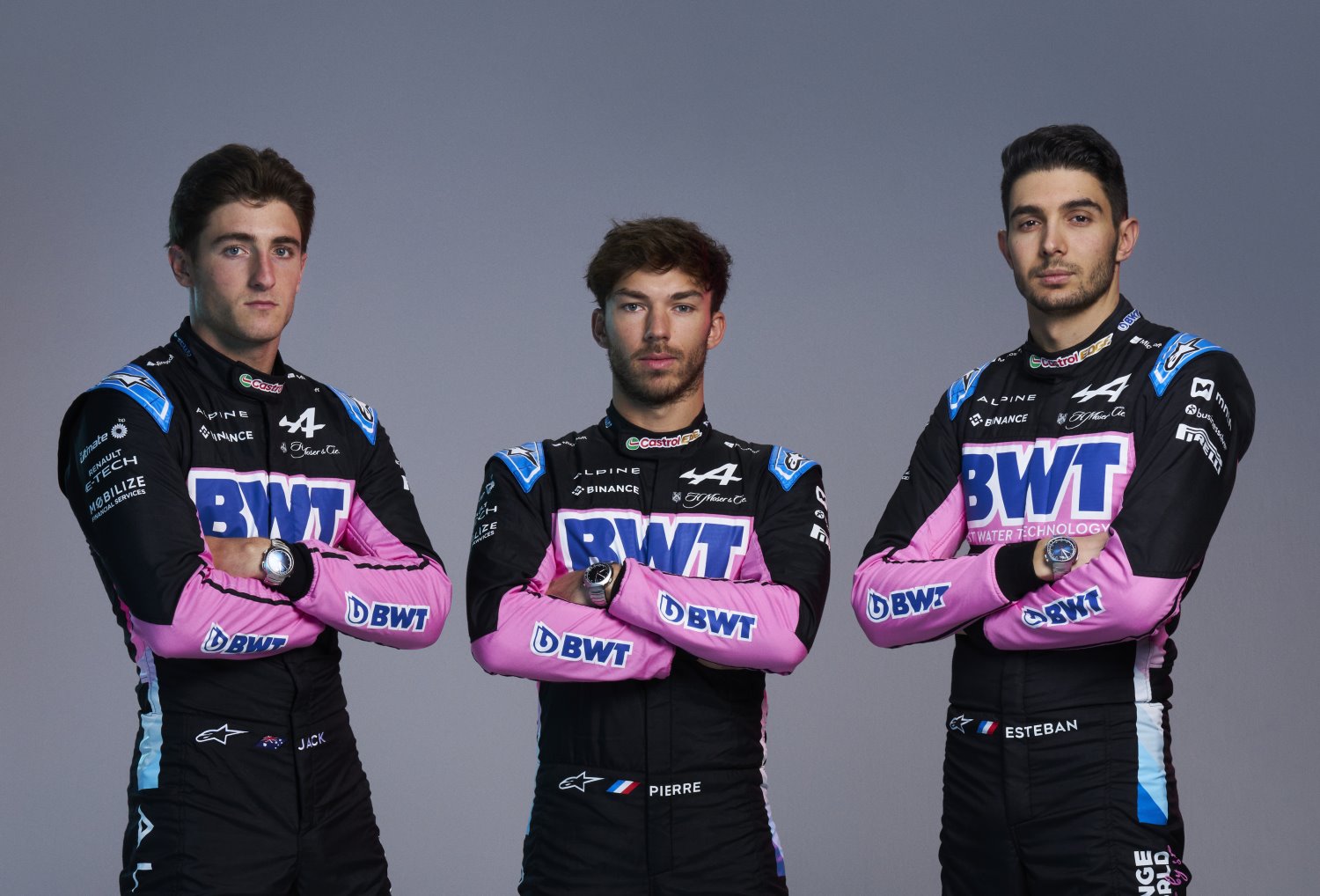 Alpine F1 drivers Doohan, Gasly and Ocon