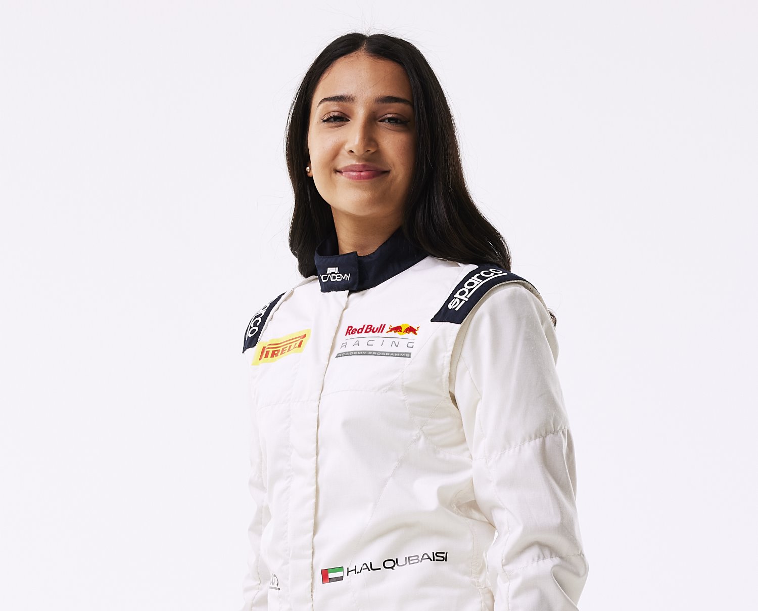 Red Bull Academy Programme driver, Hamda Al Qubaisi seen at the brand shooting at Milton Keynes, 2024 // Sam Todd / Red Bull Contentpool