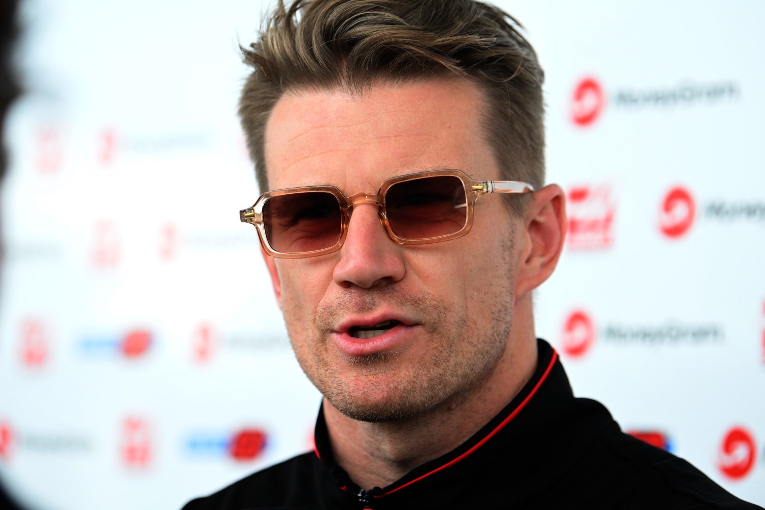 SUZUKA, JAPAN - APRIL 04: Nico Hulkenberg, Haas F1 Team, talks to the media during the Japanese GP at Suzuka on Thursday April 04, 2024 in Suzuka, Japan. (Photo by Mark Sutton / LAT Images)