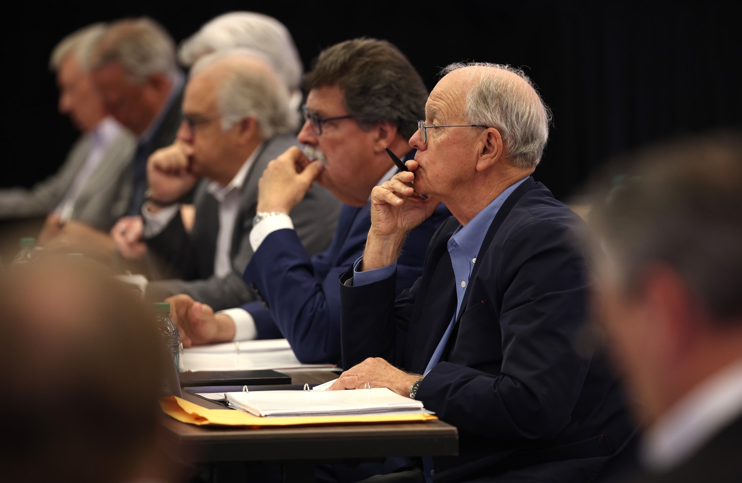 NASCAR Chairman and CEO Jim France looks on during NASCAR Hall of Fame Voting Day at Charlotte Convention Center on May 21, 2024 in Charlotte, North Carolina. (Photo by Jared C. Tilton/Getty Images for NASCAR)