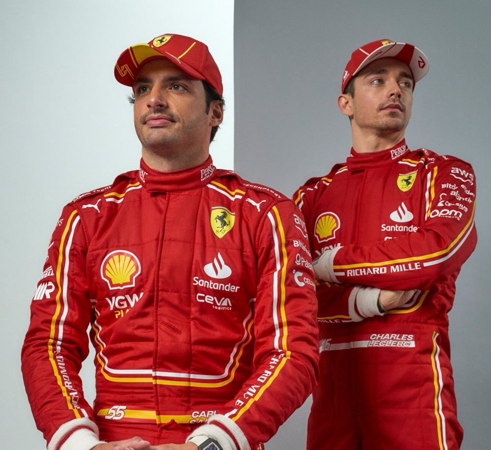 Ferrari F1 drivers Carlos Sainz Jr. and Charles Leclerc