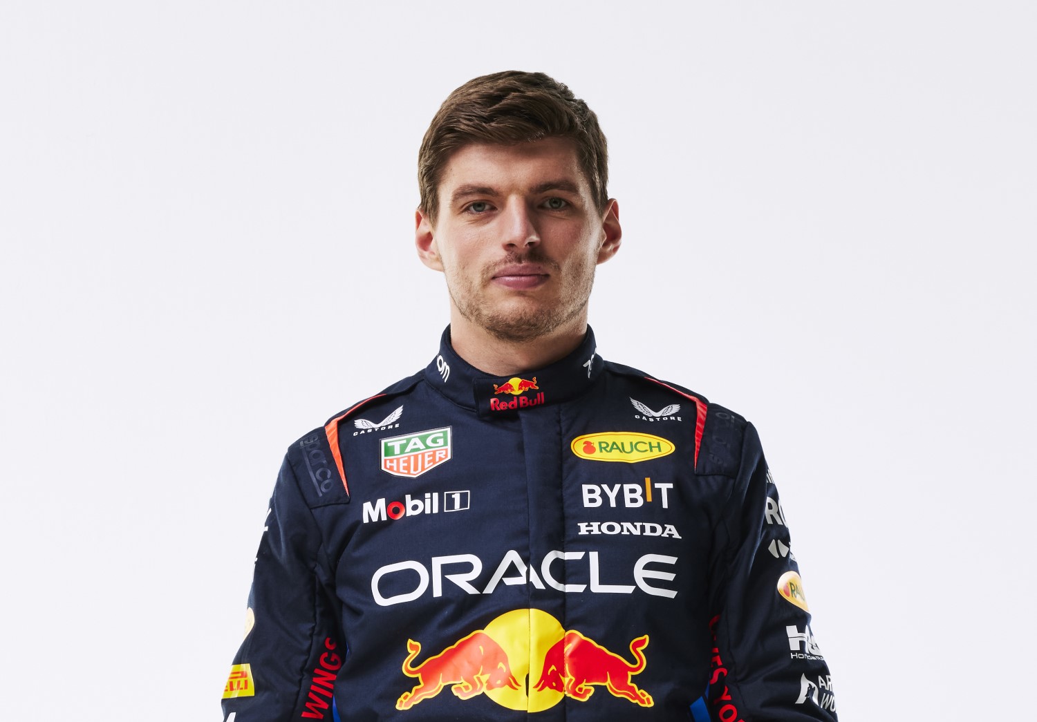 Max Verstappen poses for a portrait during Red Bull Racing 2024 Season Launch RB20 in London, UK // Sam Todd / Red Bull Content Pool
