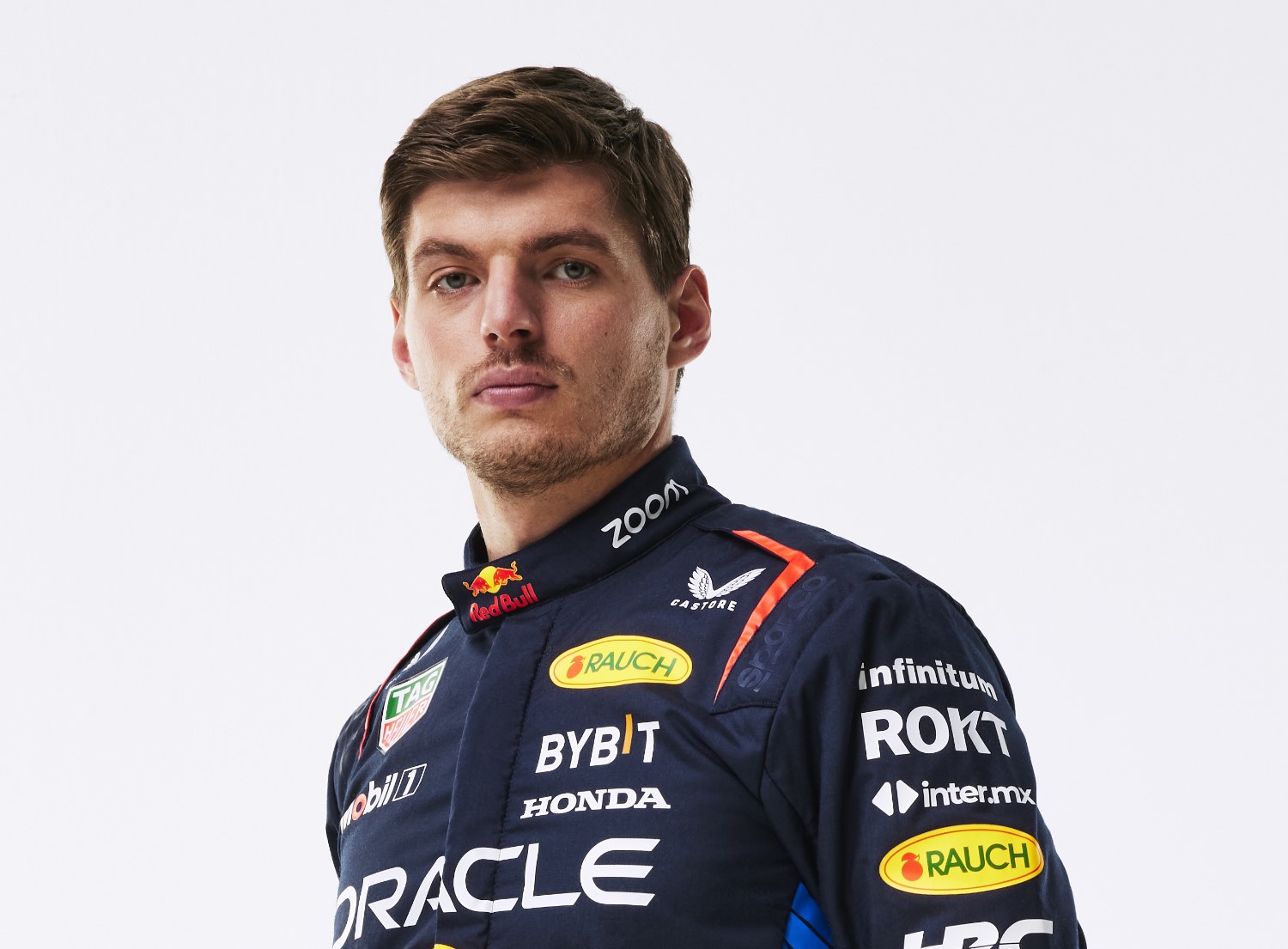 Max Verstappen poses for a portrait during Red Bull Racing 2024 Season Launch RB20 in London, UK // Sam Todd / Red Bull Content Pool