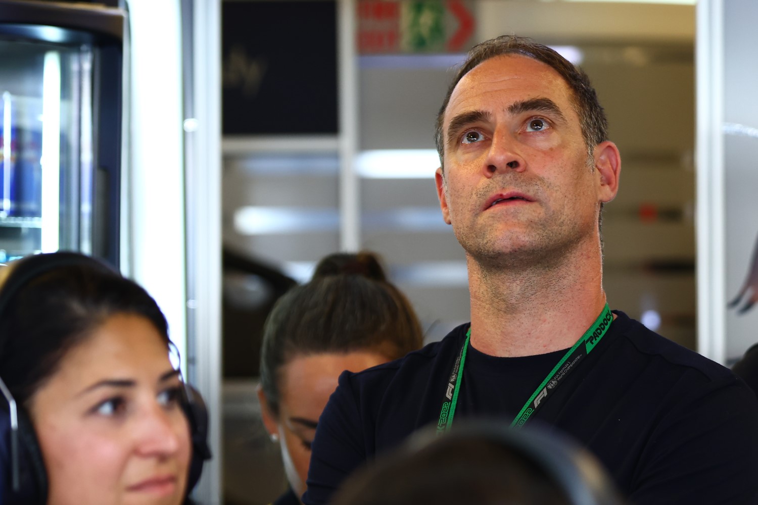Oliver Mintzlaff, Red Bull Head of Sports looks on in the Red Bull Racing garage // Getty Images / Red Bull Content Pool