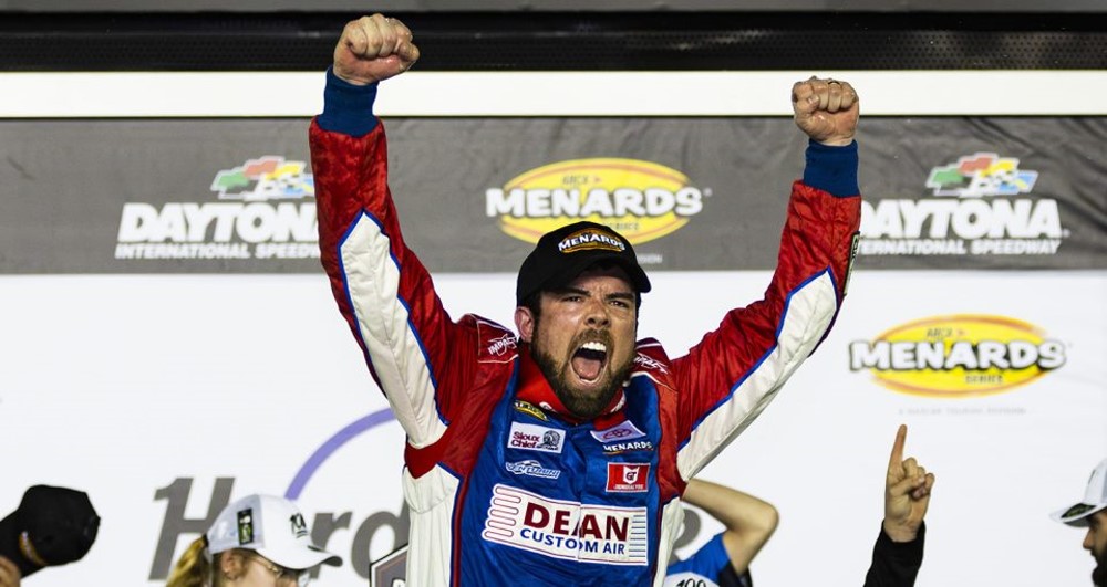 Gus Dean celebrates Daytona win