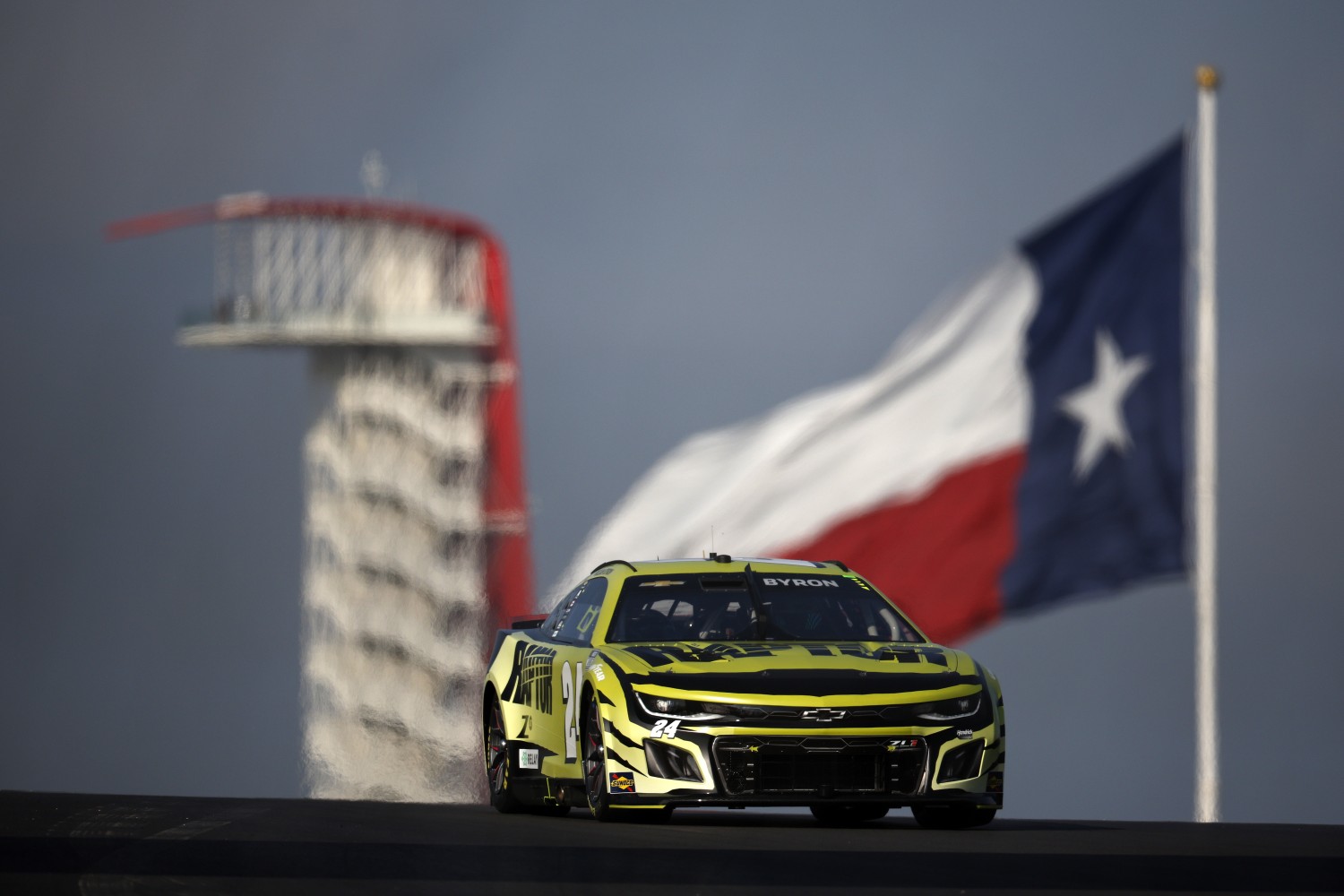 William Byron, driver of the #24 RaptorTough.com Chevrolet, drives during practice for the NASCAR Cup Series EchoPark Automotive Grand Prix at Circuit of The Americas on March 23, 2024 in Austin,
