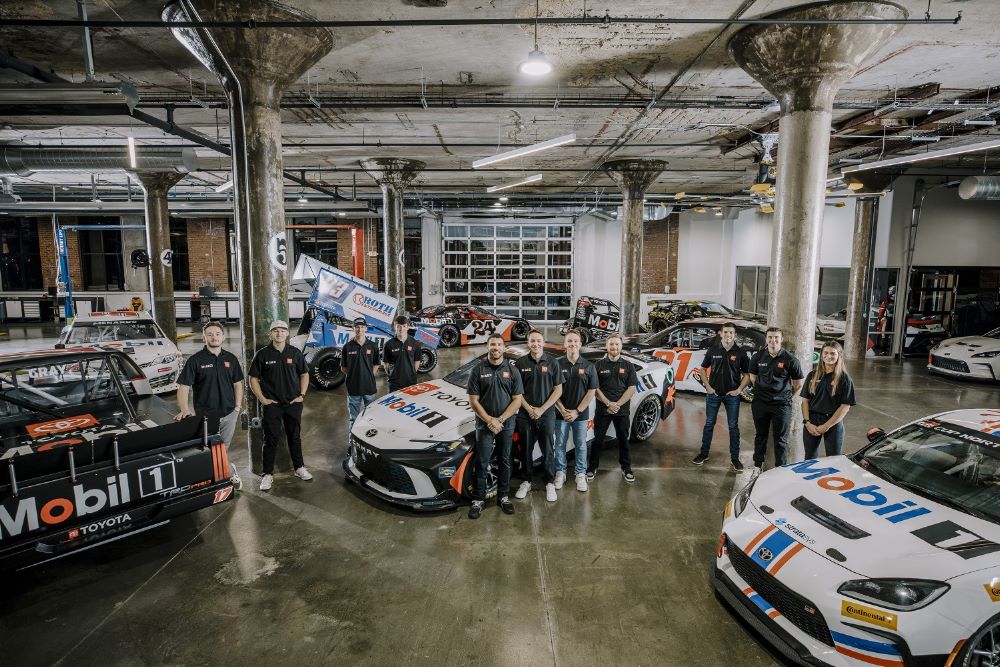 Bubba Wallace, John Hunter Nemechek, Christopher Bell, Chandler Smith, Corey Heim, Taylor Gray, Isabella Robusto, Jade Avedisian, Tyler Reddick, Buddy Kofoid, Brent Crews at GRG Mobil1 Announcement Video Mobil1 Announcement Video in Mooresville, North Carolina on Thursday, Jan. 18, 2024.Photos By—Swikar Patel/TRD