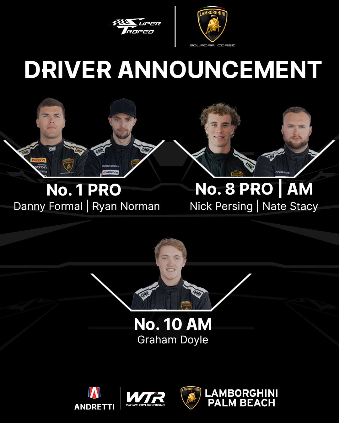 WTRAndretti super-trofeo drivers