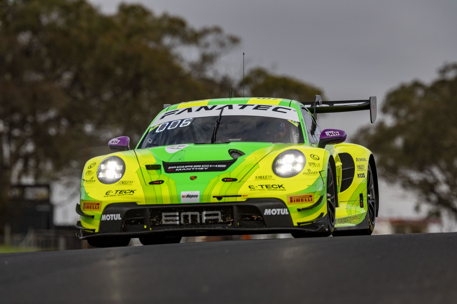 Ayhancan Güven (Turkey), Queenslander Matt Campbell and Laurens Vanthoor (Belgium) winning Porsche - 2024 Repco Bathurst 12HR, Mount Panorama, Bathurst, New South Wales, Australia. 18 Feb, 2024.