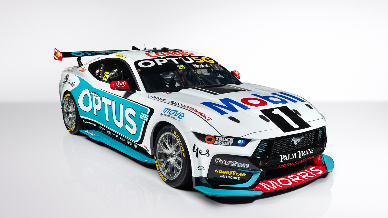 The livery for Chaz Mostert's WAU Mobil 1 Optus Racing No. 25 Ford Mustang. Image: Supplied
