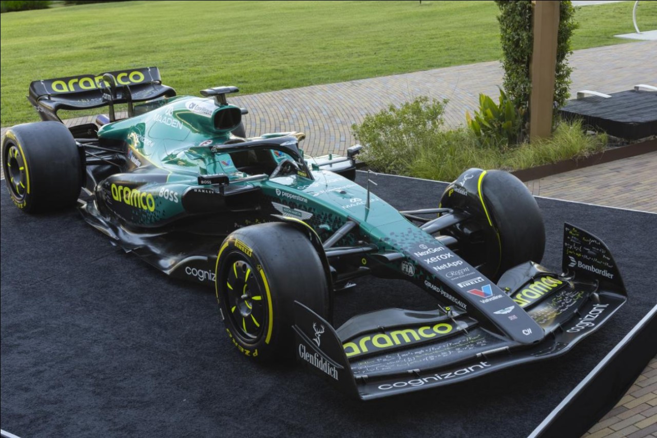 The Aston Martin Aramco Formula One Team and title partner Aramco today revealed the first bespoke design in the team's history to be used at the 2025 USGP. Image Supplied