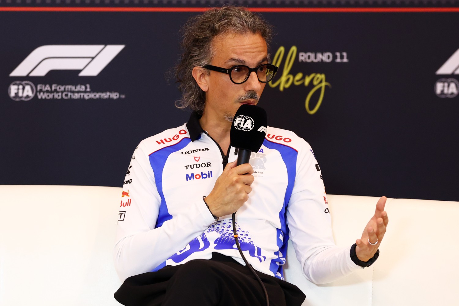 Laurent Mekies, Team Principal of Visa Cash App Racing Bulls in the Team Principals Press Conference during practice ahead of the F1 GP of Austria at Red Bull Ring on June 27, 2025 in Spielberg, Austria. (Photo by Clive Rose/Getty Images) // Getty Images / Red Bull Content Pool //