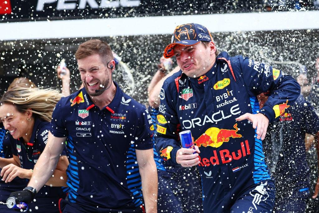 Matt Caller and Max Verstappen celebrate another win together. Photo from Red Bull library