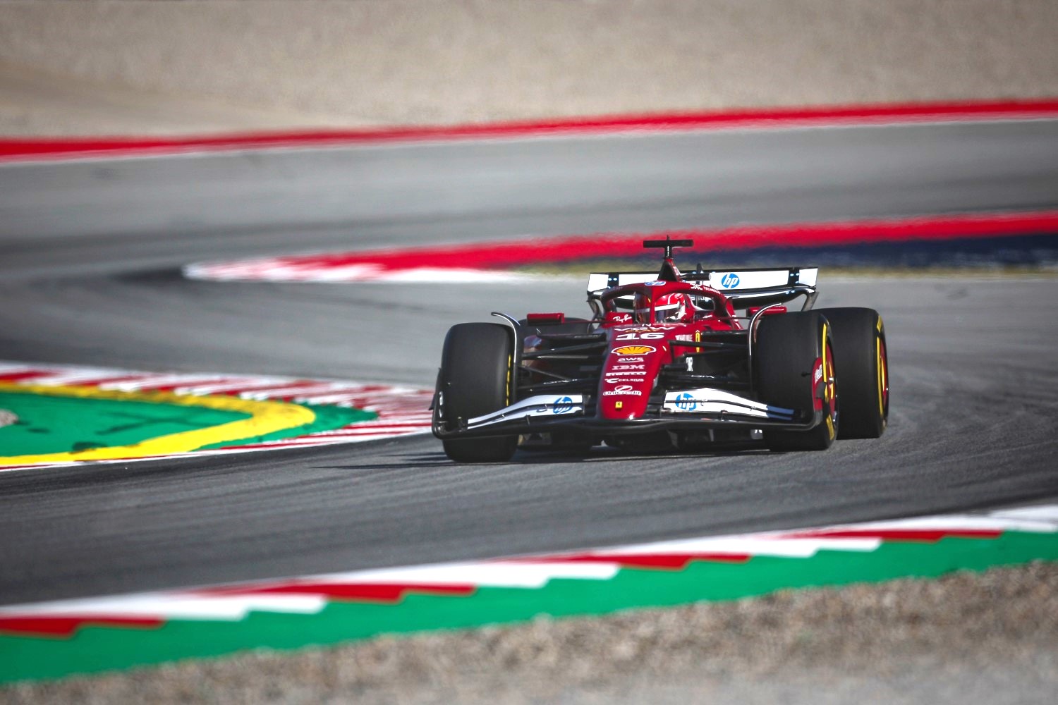 16 LECLERC Charles (mco), Scuderia Ferrari SF-25, action during the Formula 1 Aramco Gran Premio de Espana 2025, GP of Spain 2025, 9th round of the 2025 FIA Formula One World Championship from May 30 to June 1, 2025 on the Circuit de Barcelona-Catalunya, in Montmeló, Spain - Photo Eric Alonso / DPPI