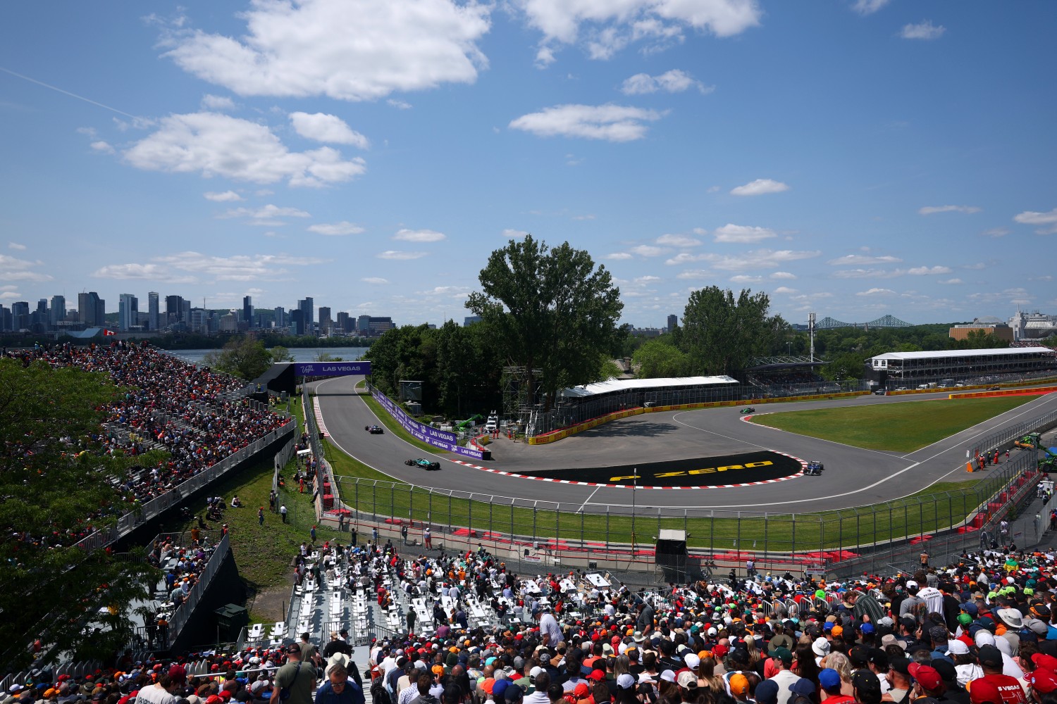 Pierre Gasly of France driving the (10) Alpine F1 A525 Renault leads Lance Stroll of Canada driving the (18) Aston Martin F1 Team AMR25 Mercedes and Alexander Albon of Thailand driving the (23) Williams FW47 Mercedes on track during practice ahead of the F1 Grand Prix of Canada at Circuit Gilles-Villeneuve on June 13, 2025 in Montreal, Quebec. (Photo by Clive Rose/Getty Images)