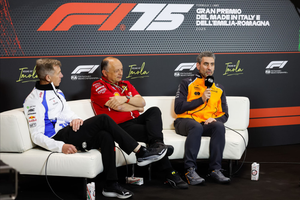 2025 Emilia Romagne GP Friday Press Conference - TEAM REPRESENTATIVES Tim GOSS (Racing Bulls), Frédéric VASSEUR (Ferrari), Andrea STELLA (McLaren)
