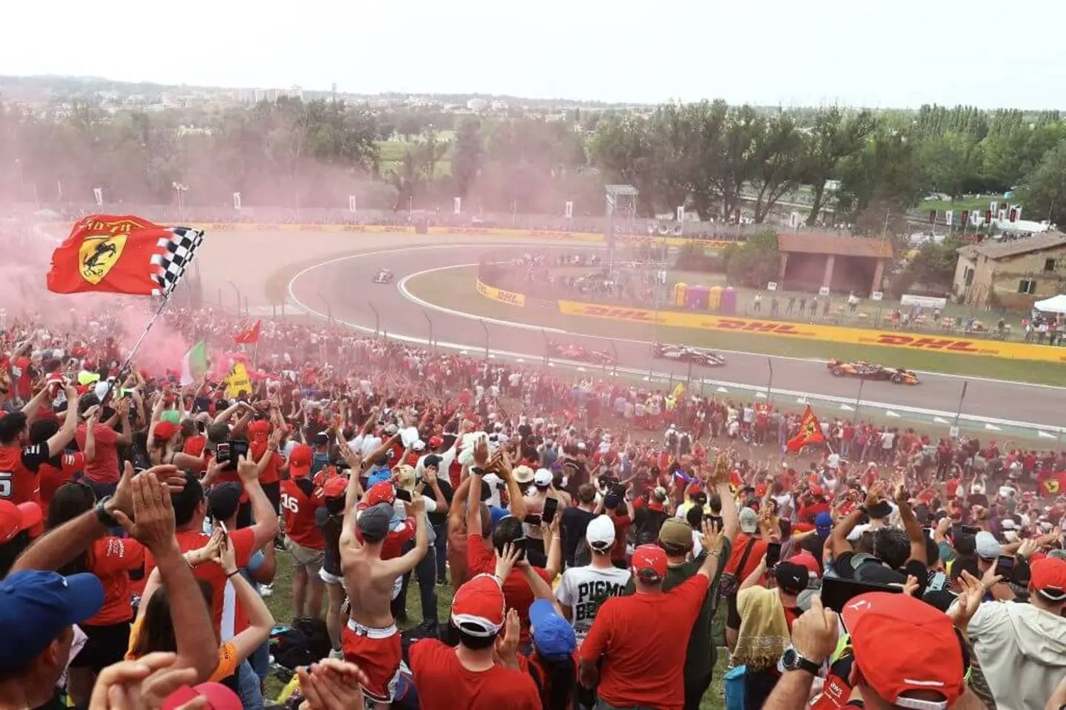 Fans cheer at the 2025 GP of Emila Romagna