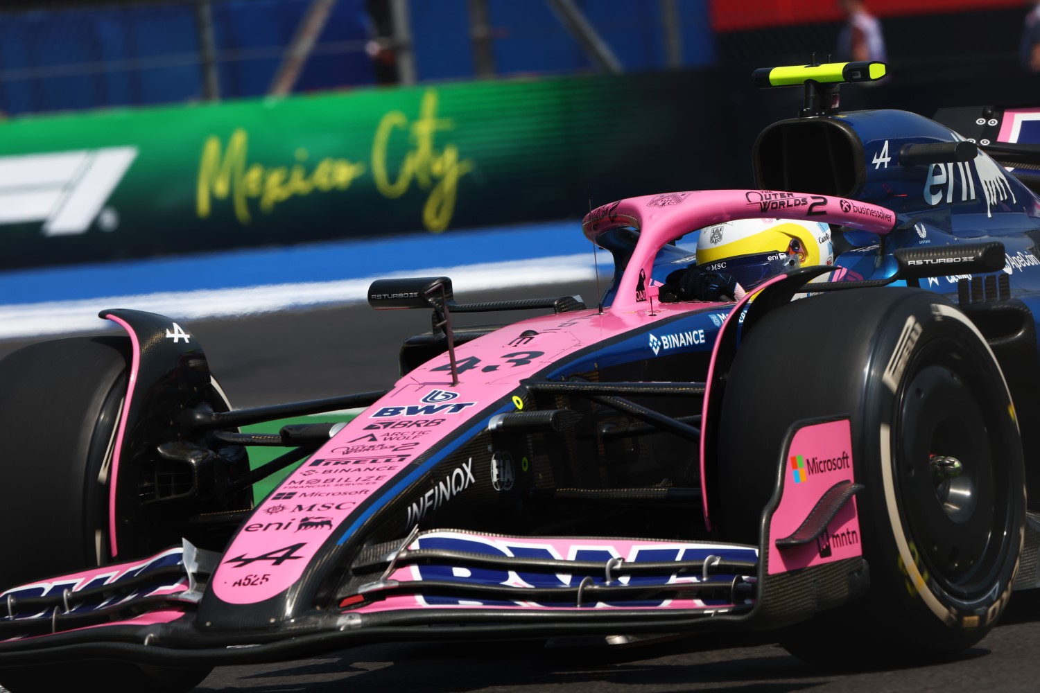 Franco Colapinto of Argentina driving the (43) Alpine F1 A525 Renault on track during practice ahead of the F1 Grand Prix of Mexico at Autodromo Hermanos Rodriguez on October 24, 2025 in Mexico City, Mexico. (Photo by Andy Hone/LAT Images for Pirelli)