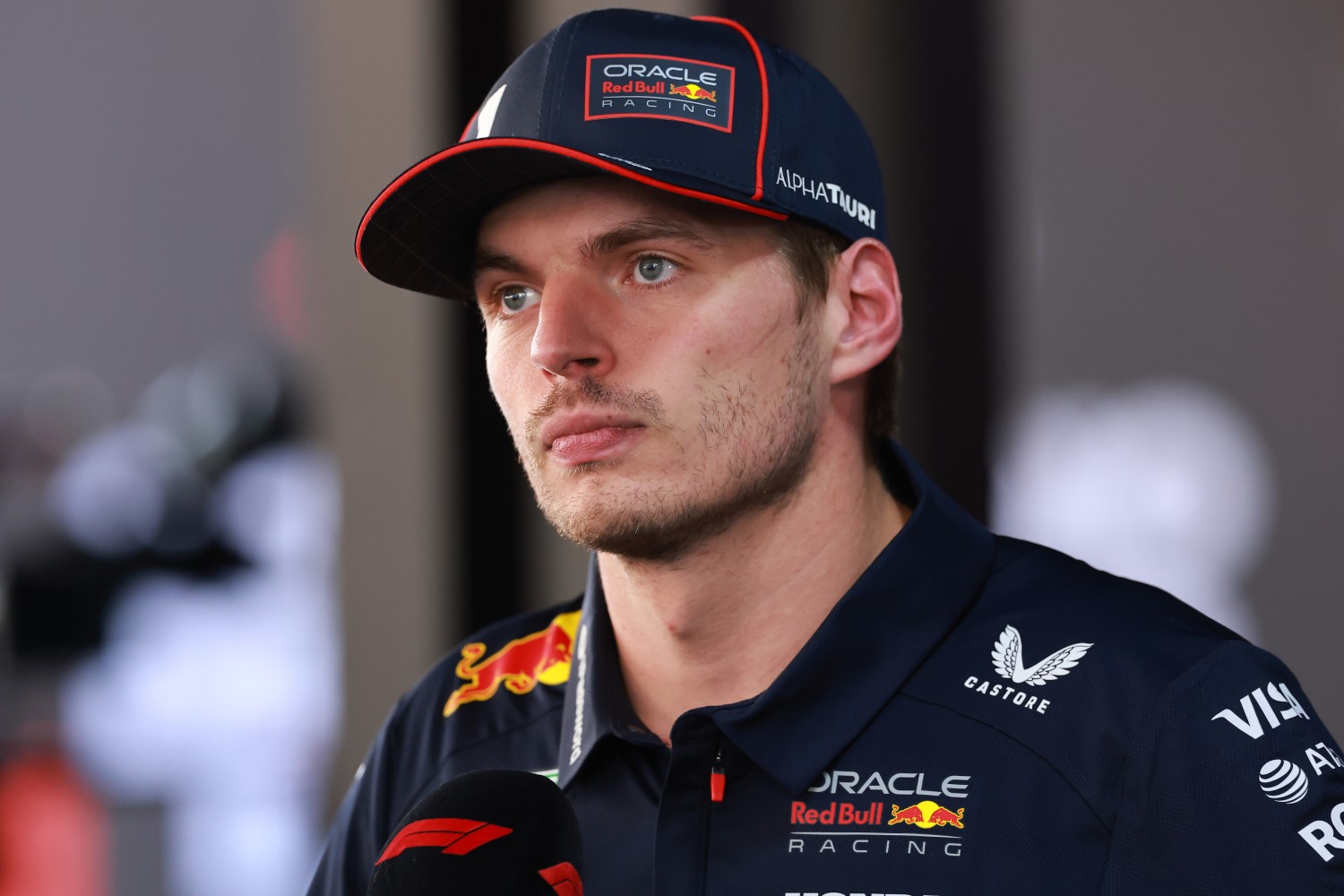 Max Verstappen of the Netherlands and Oracle Red Bull Racing is interviewed during practice ahead of the F1 Grand Prix of Mexico at Autodromo Hermanos Rodriguez on October 24, 2025 in Mexico City, Mexico. (Photo by Hector Vivas/Getty Images) // Getty Images / Red Bull Content Pool //