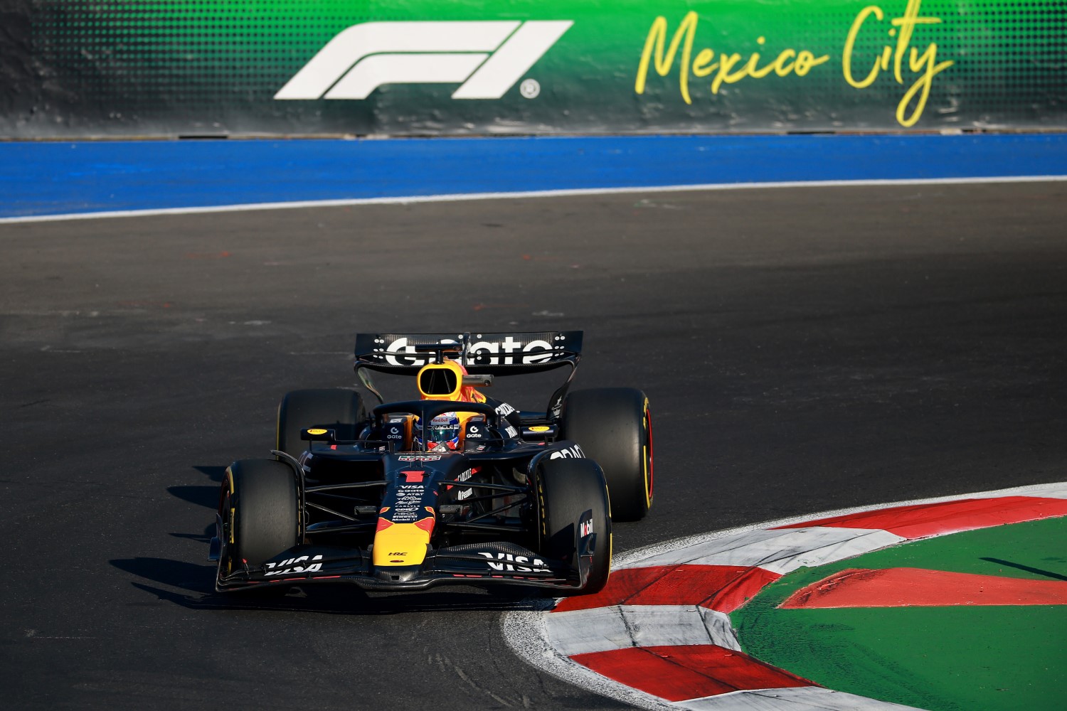 Max Verstappen of the Netherlands driving the (1) Oracle Red Bull Racing RB21 on track during practice ahead of the F1 Grand Prix of Mexico at Autodromo Hermanos Rodriguez on October 24, 2025 in Mexico City, Mexico. (Photo by Hector Vivas/Getty Images) // Getty Images / Red Bull Content Pool //