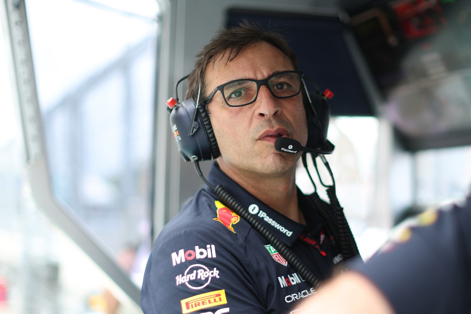 Pierre Wache, Technical Director of Oracle Red Bull Racing on the pit wall during qualifying ahead of the F1 Grand Prix of Miami at Miami International Autodrome on May 03, 2025 in Miami, Florida. (Photo by Mark Thompson/Getty Images) // Getty Images / Red Bull Content Pool //