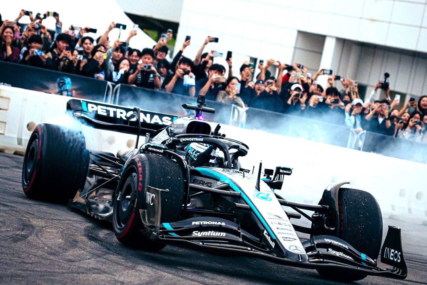 Valtteri Bottas 2025 Peaches Run Universe, Photo by Seb Kawka for Mercedes