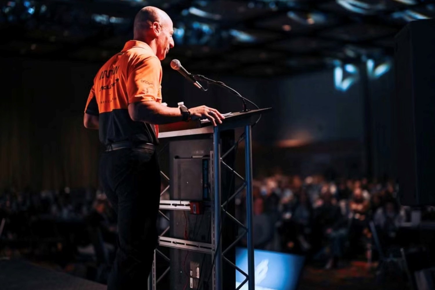 Arrow McLaren launches multi-year sponsorship of Women in Motorsports North America. Image of Tony Kanaan speaking Supplied
