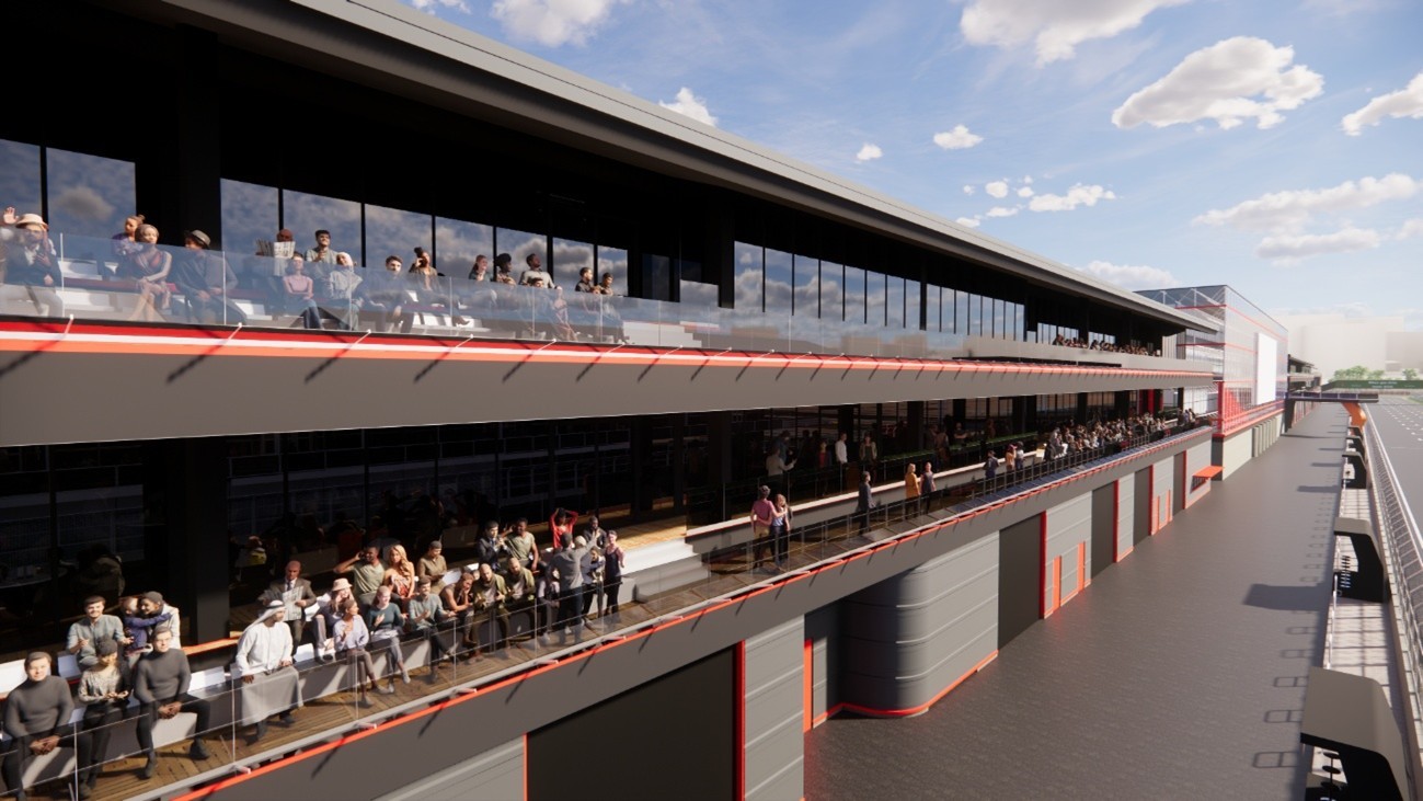 MADRING Formula 1 Pit Building rendering provided by MADRING Circuit