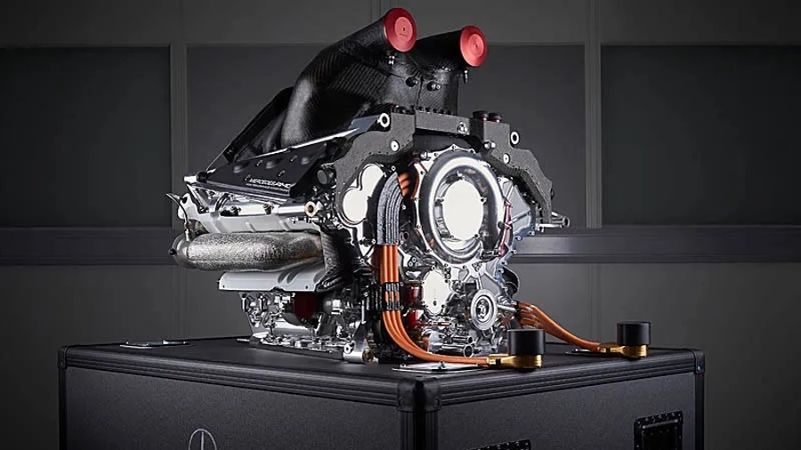 Older version of Mercedes F1 engine. Image courtesy of Mercedes F1