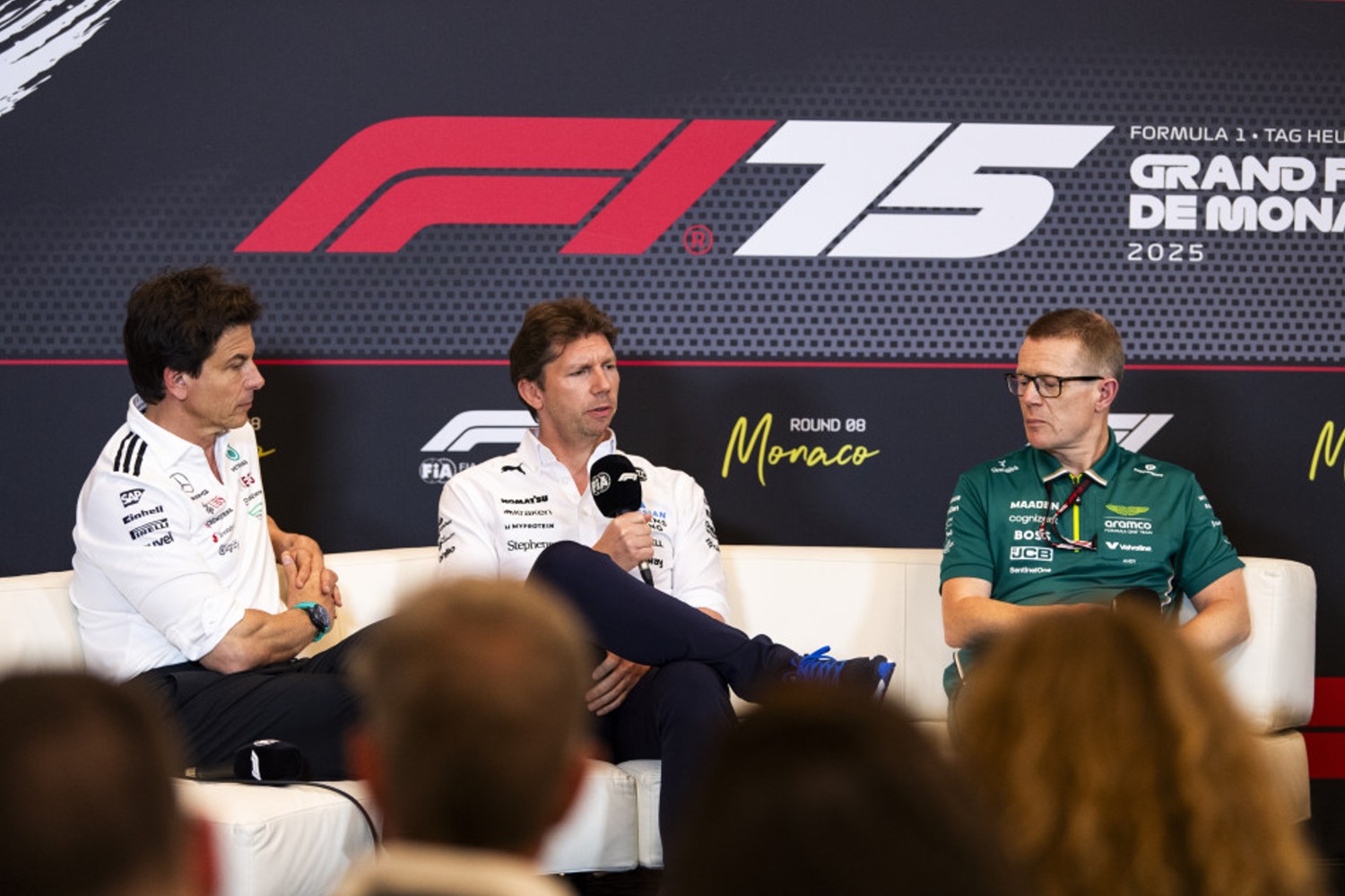 2025 GP of Monaco Friday Press Conference - TEAM REPRESENTATIVES Toto WOLFF (Mercedes), James VOWLES (Williams), Andy COWELL (Aston Martin)