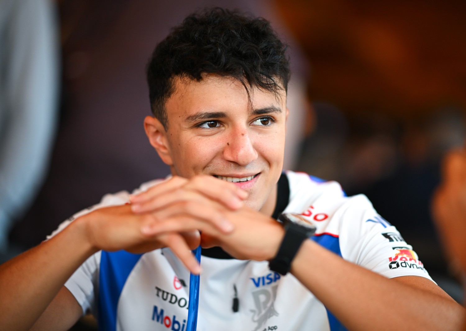 Isack Hadjar of France and Visa Cash App Racing Bulls looks on during previews ahead of the F1 Grand Prix of Italy at Autodromo Nazionale Monza on September 04, 2025 in Monza, Italy. (Photo by Rudy Carezzevoli/Getty Images) // Getty Images / Red Bull Content Pool //