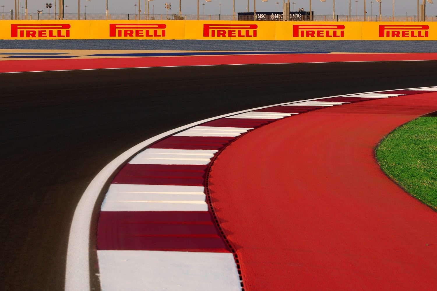 Lusail circuit curbs and Pirelli trackside branding during previews ahead of the F1 Grand Prix of Qatar at Lusail International Circuit on November 26, 2025 in Lusail City, Qatar. (Photo by Steven Tee/LAT Images for Pirelli)