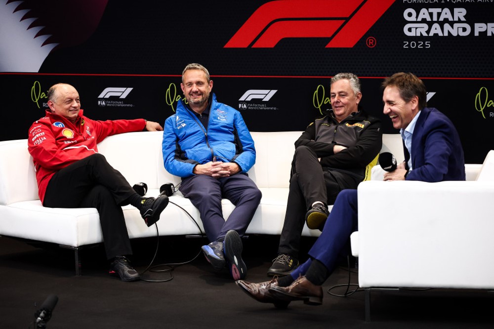 2025 Qatar GP Friday Press Conference - TEAM REPRESENTATIVES: Frédéric VASSEUR (Ferrari), Steve NIELSEN (Alpine), Mario ISOLA (Pirelli)