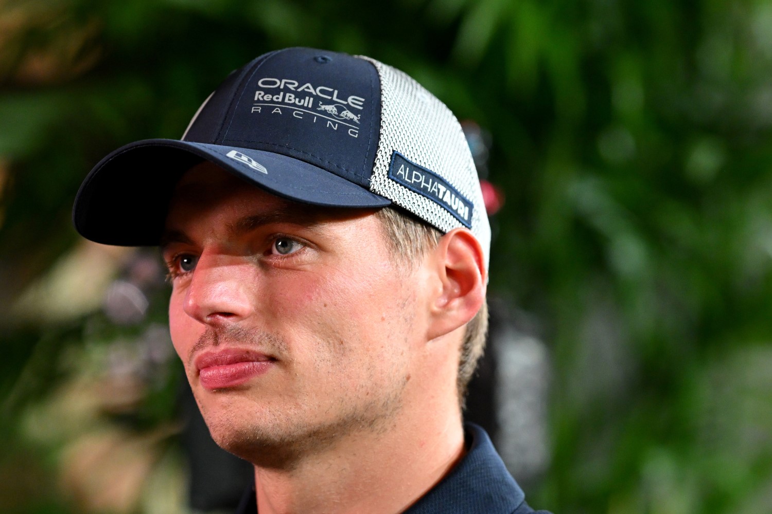 Max Verstappen of the Netherlands and Oracle Red Bull Racing looks on in the Paddock during previews ahead of the F1 Grand Prix of Singapore at Marina Bay Street Circuit on October 02, 2025 in Singapore, Singapore. (Photo by Clive Mason/Getty Images) // Getty Images / Red Bull Content Pool //