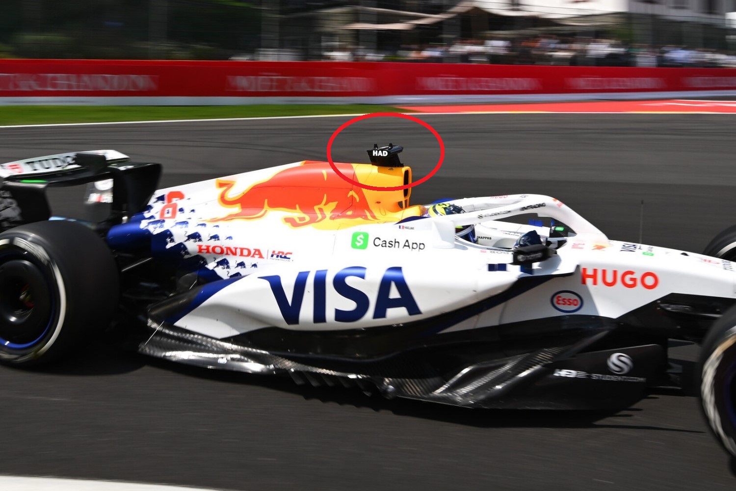 Isack Hadjar of France driving the (6) Visa Cash App Racing Bulls VCARB 02 on track during practice ahead of the F1 Grand Prix of Belgium at Circuit de Spa-Francorchamps on July 25, 2025 in Spa, Belgium. (Photo by Rudy Carezzevoli/Getty Images) // Getty Images / Red Bull Content Pool //