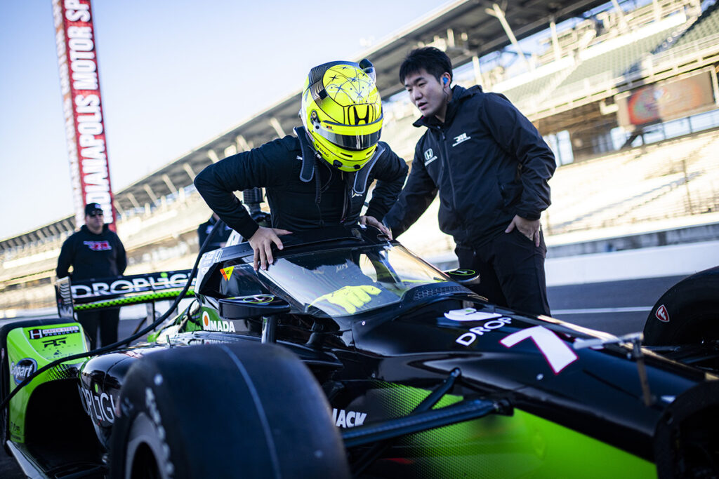 Mick Schumacher IndyCar test at IMS. Credit: Rahal Letterman Lanigan Racing Honda