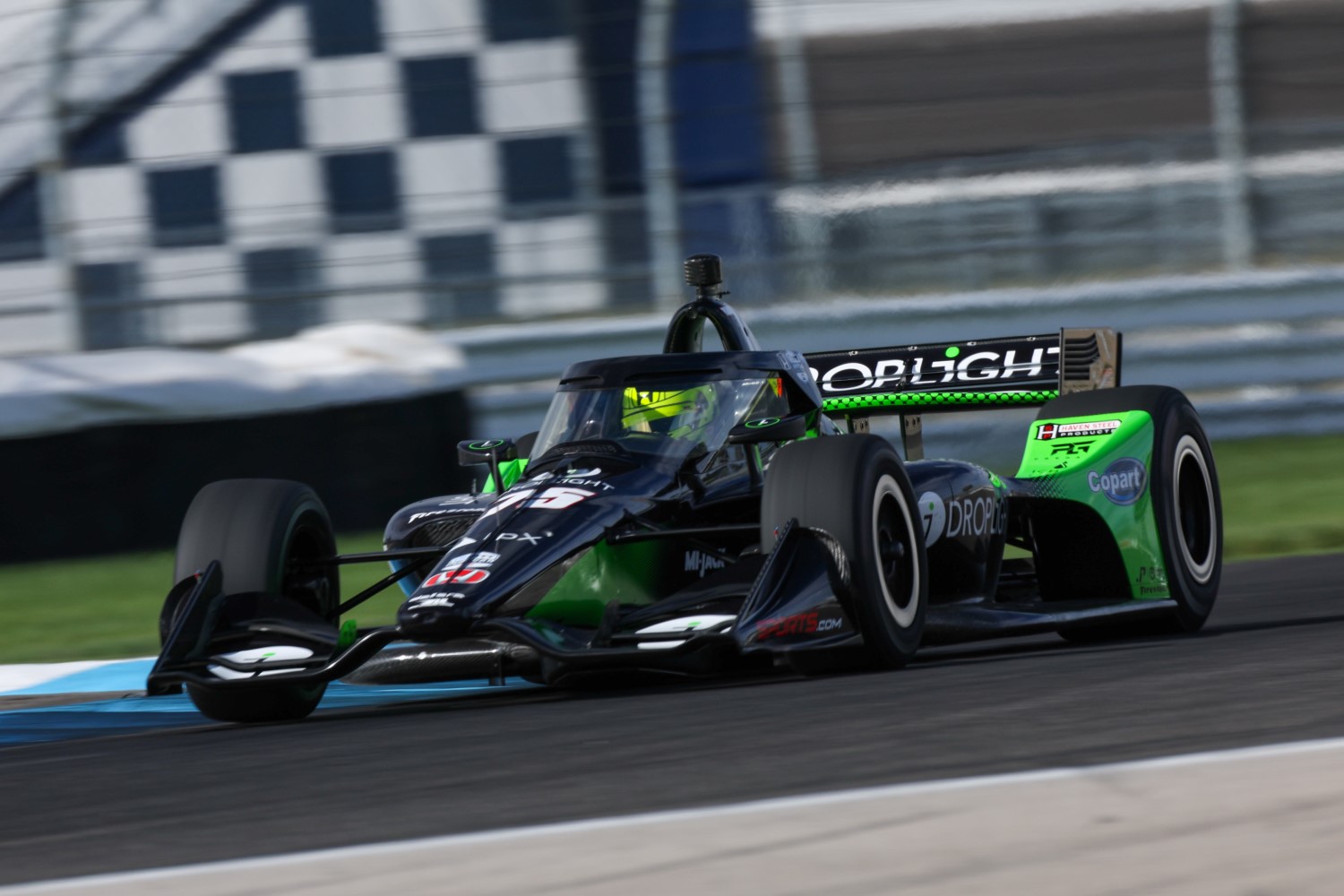 Mick Schumacher, son of F1 legend Michael Schumacher, tests IndyCar for the first time on October 13, 2025 on the Indianapolis Motor Speedway road course. Photo courtesy of Penske Entertainment