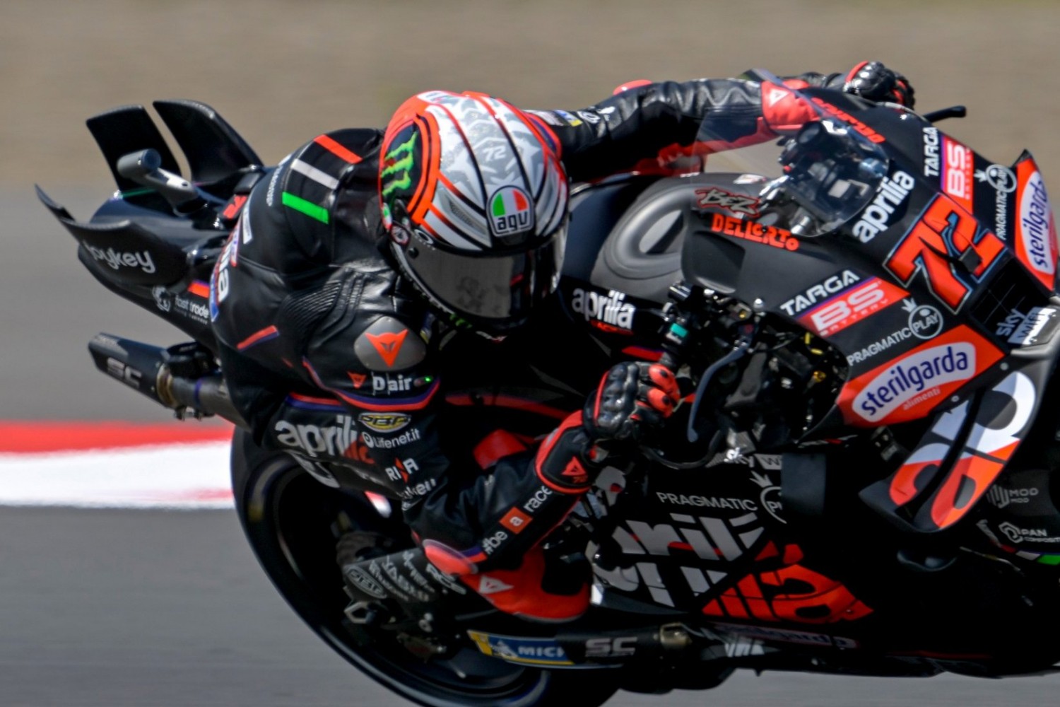 Marco Bezzecchi flying in Indonesia.