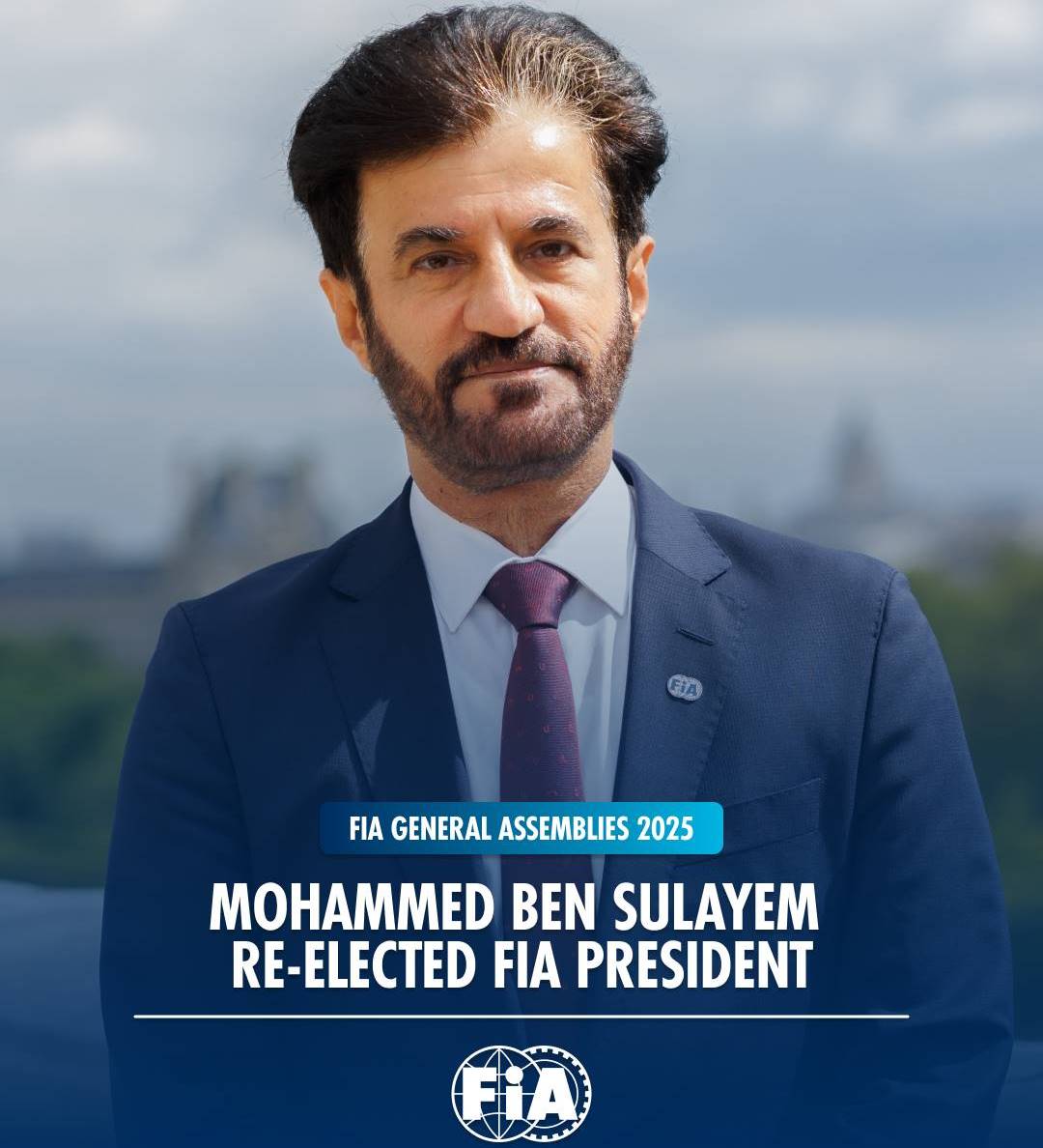 Mohammed Ben Sulayem was elected. President of the FIA Image supplied by the FIA