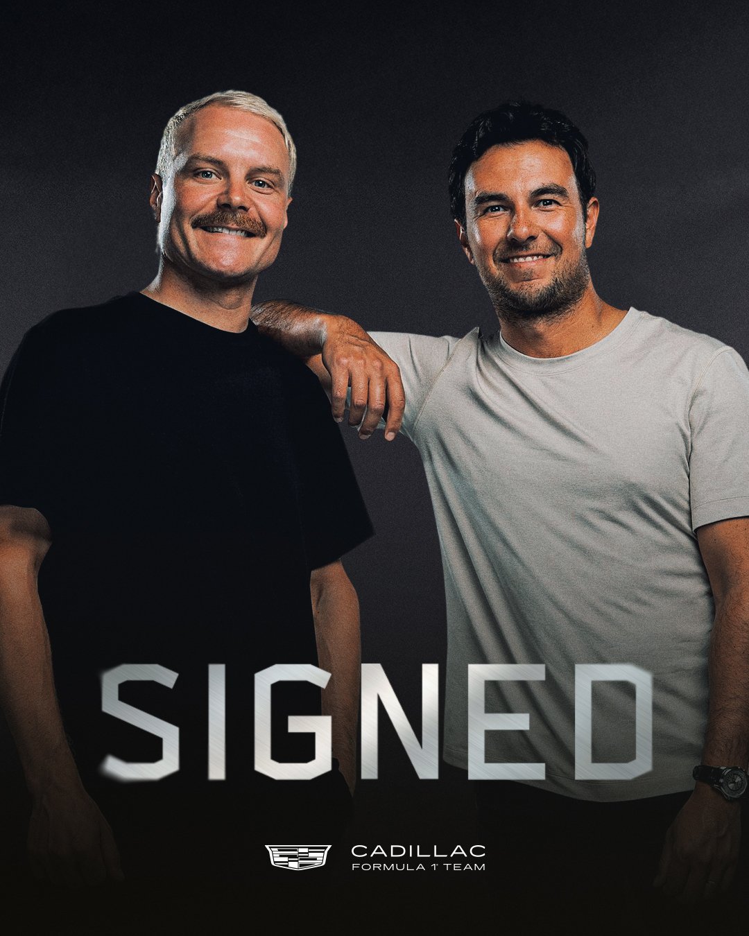 The Cadillac Formula 1® Team today announced the signing of two star drivers – 10-time Grand Prix winner Valtteri Bottas and fellow F1® standout and six-time Grand Prix winner Sergio "Checo" Perez – to lead the team into its debut season in Formula 1® in 2026.
