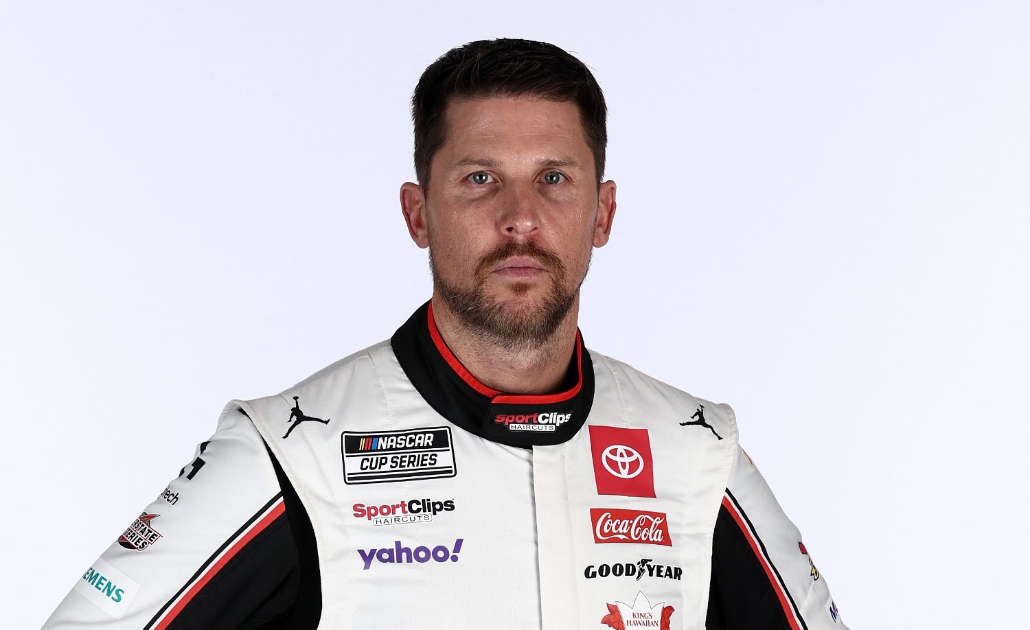 Denny Hamlin poses for a photo during NASCAR Production Days at the Charlotte Convention Center on January 22, 2025 in Charlotte, North Carolina. (Photo by Chris Graythen/Getty Images)