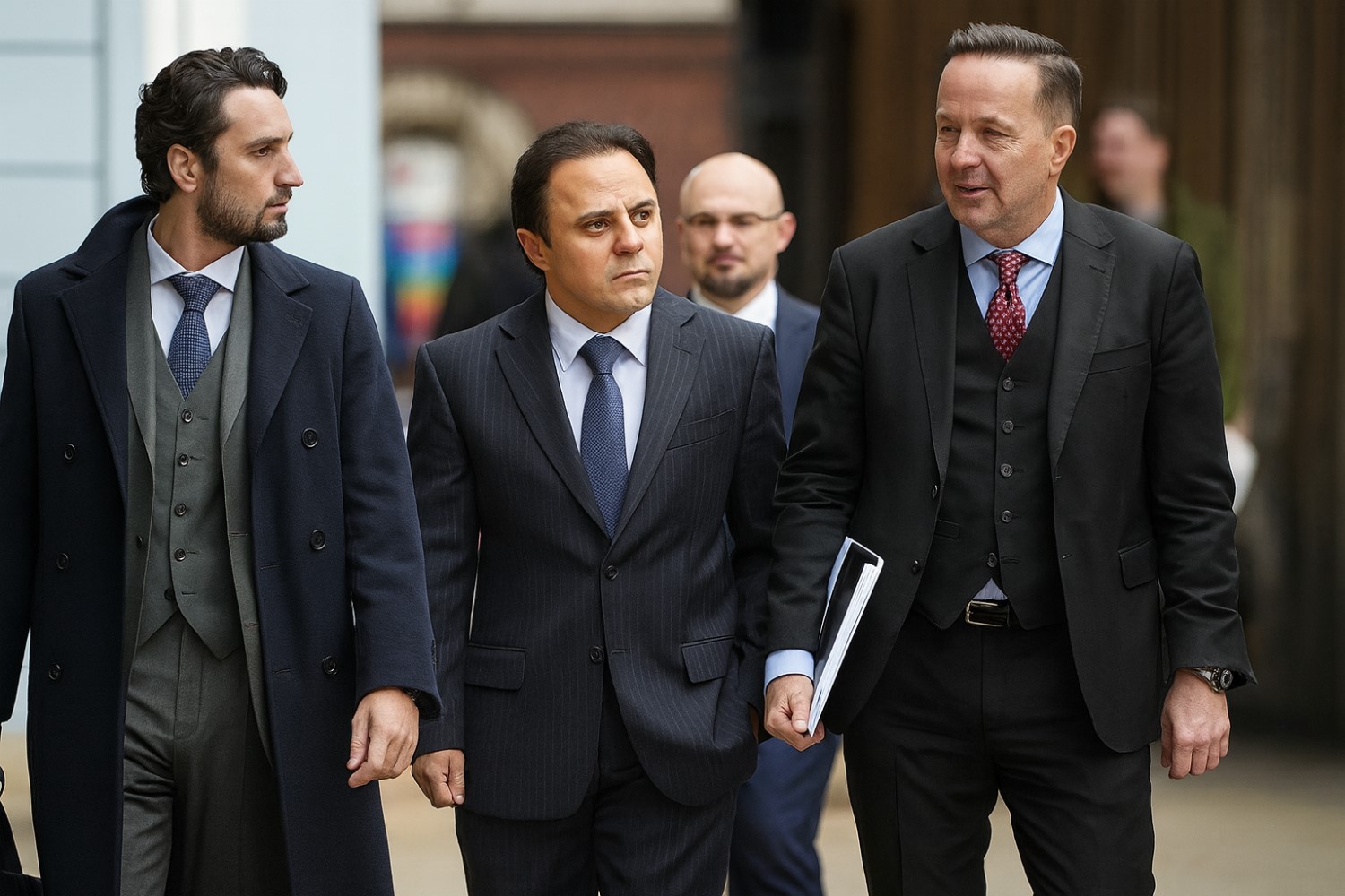 Felipe Massa (C) heads into court with his lawyers