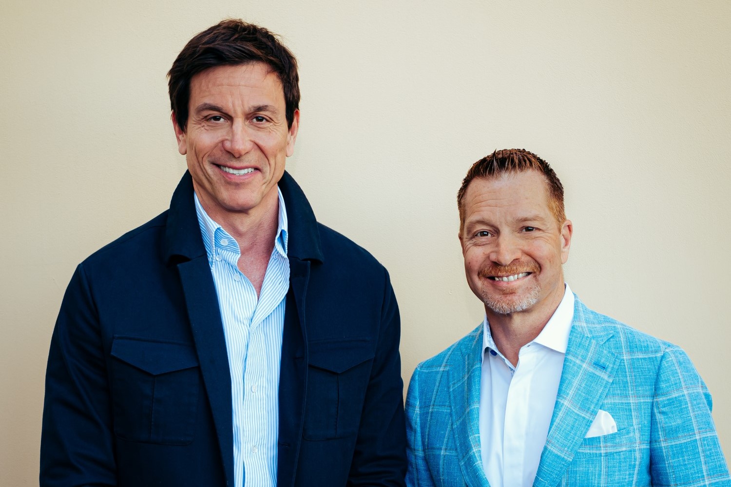 Toto Wolff and Crowdstrike CEO George Kurtz at the 2025 Las Vegas Grand Prix, Thursday, Sebastian Kawka photo for Mercedes